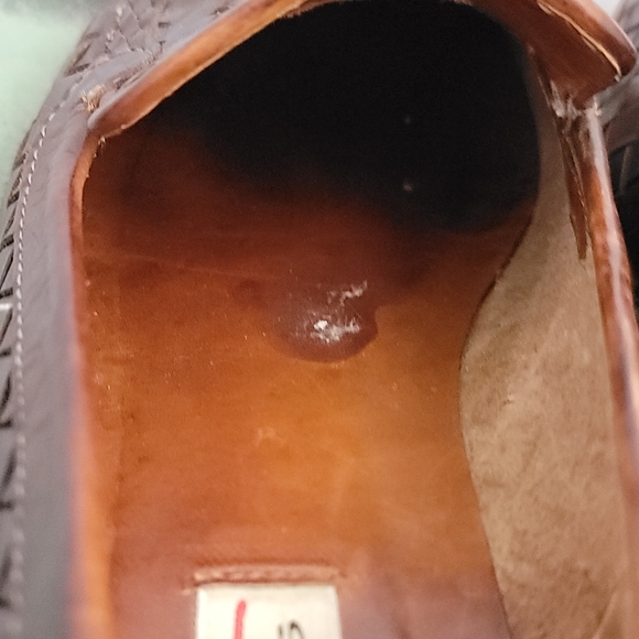 Talbots Vintage Brown Woven Leather Loafers Size 7 - Picture 12 of 13